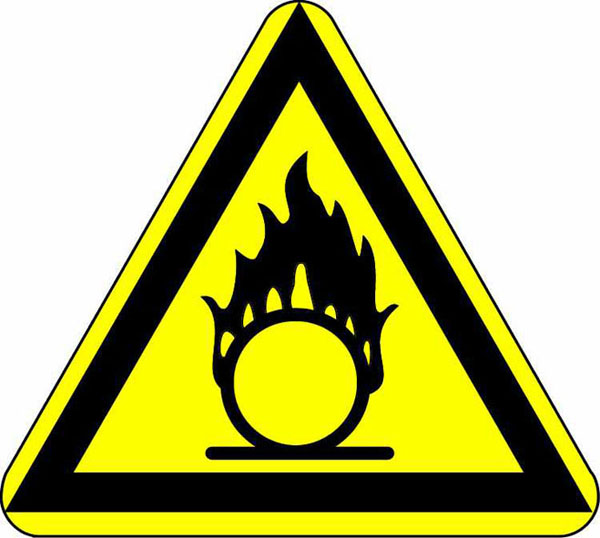Warnschild: Brandfördernde Stoffe