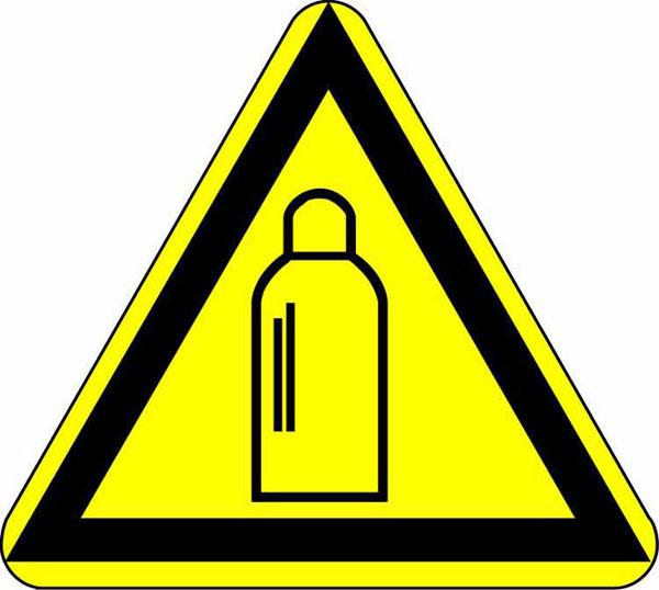 Warnschild: Gasflaschen
