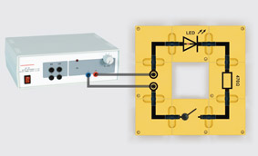 Leuchtdioden im Gleichstromkreis - Aufbau mit Leiterbausteinen