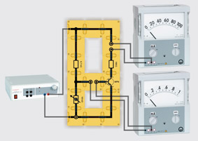 Steuerkennlinie eines Transistors - Aufbau mit Leiterbausteinen