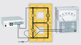 Temperaturgesteuerter Transistor - Aufbau mit Leiterbausteinen