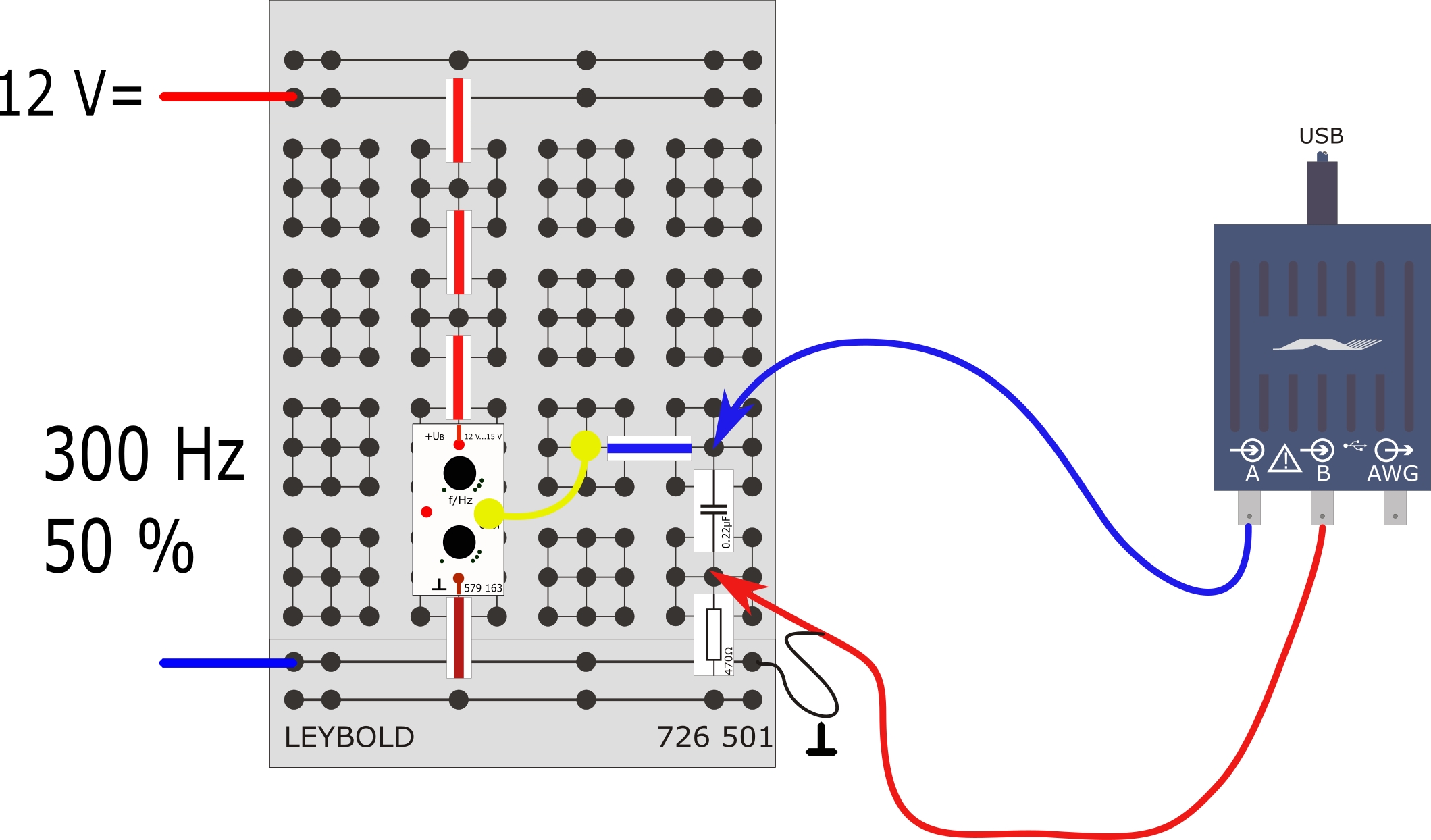 Dynamische Lade- und Entladekurve eines Kondensators
