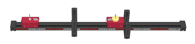 Unelastischer Stoß zwischen fahrenden und ruhenden Wagen (m1<m2) - Digital